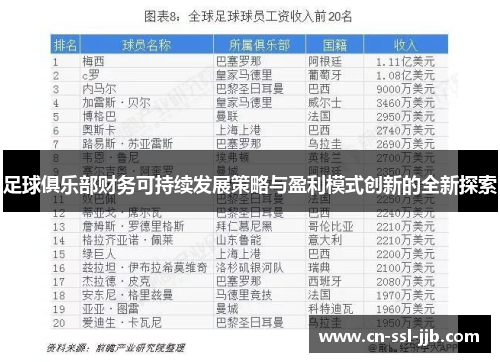 足球俱乐部财务可持续发展策略与盈利模式创新的全新探索 足球俱乐部财务可持续发展策略与盈利模式创新的全新探索